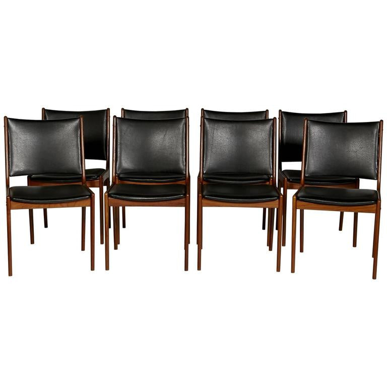 New Inventory: Set of 8 Vintage Teak Dining Room Chairs