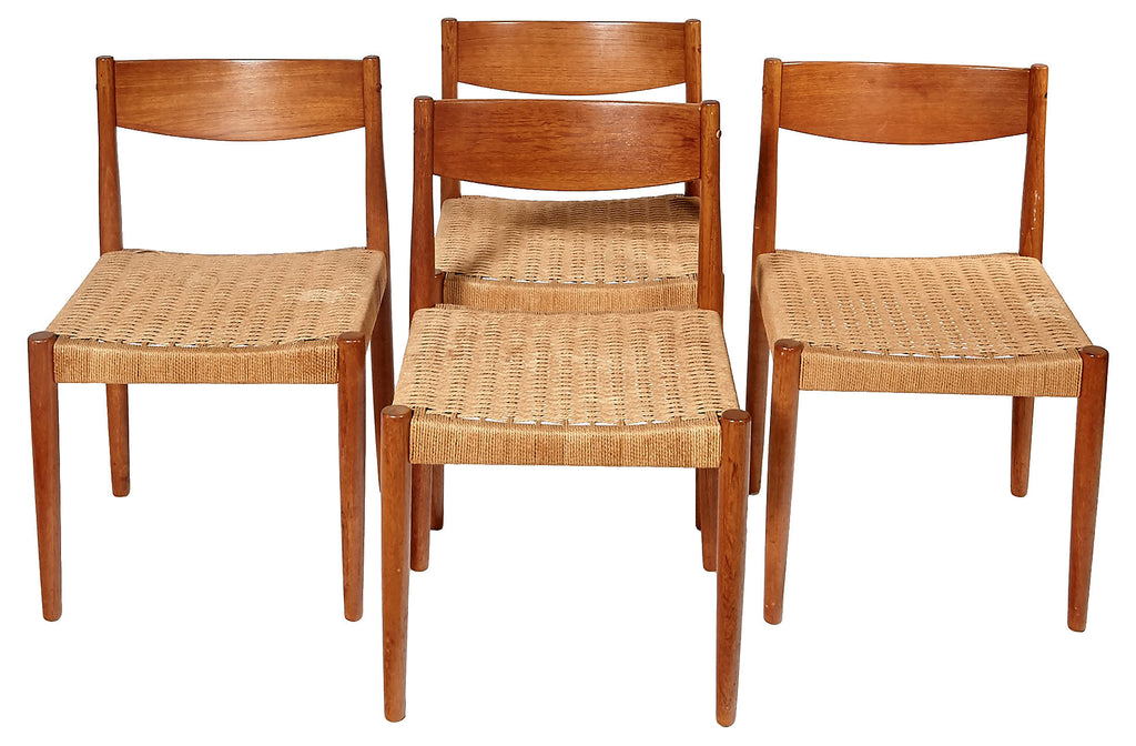 Saturday Feature: Vintage Danish Teak & Papercord Dining Chairs - Set of 4