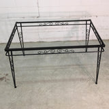 1960s Black Metal Outdoor Patio Table