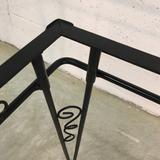 1960s Black Metal Outdoor Patio Table