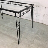 1960s Black Metal Outdoor Patio Table