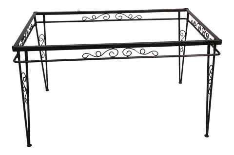 1960s Black Metal Outdoor Patio Table