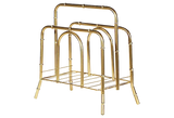 1960s Gilt Metal Bamboo Magazine Rack