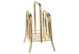 1960s Gilt Metal Bamboo Magazine Rack