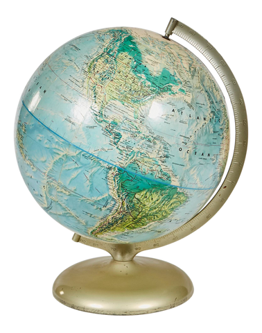 1960s Table Top World Globe