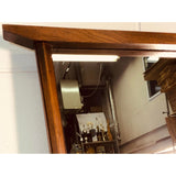 1960s Wood Wall Mirror With Beveled Edge