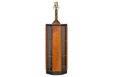 1970s Smoked Glass & Wood Table Lamp