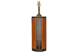 1970s Smoked Glass & Wood Table Lamp