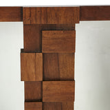 1960s Lane Walnut Mosaic Wood Block Double Wall Mirror