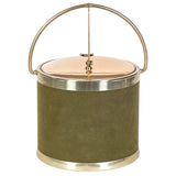1960s Green & Gilt Round Ice Bucket