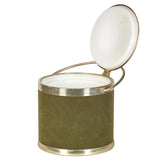 1960s Green & Gilt Round Ice Bucket