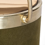 1960s Green & Gilt Round Ice Bucket
