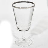 Mid 20th Century Modern French Silver Rimmed Glass Wine Stems, 17 Pieces