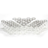 Mid 20th Century Modern Double Silver Ring Glass Stems