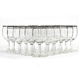 Mid 20th Century Modern Double Silver Ring Glass Stems, 45 Pieces