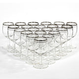Mid 20th Century Modern Double Silver Ring Glass Stems, 45 Pieces