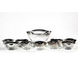 Mid 20th Century Modern Silver Fade Serving Bowl Set, Ten Pieces