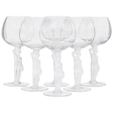 Art Deco Frosted Cherub Nude Wine Stems