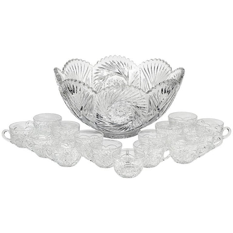 Heisey Glass Co. Glass Punch Bowl Set