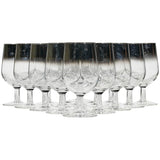 1960s Silver Fade French Glass Stems, Set of 16