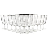 Mid 20th Century Modern French Silver Rimmed Glass Wine Stems