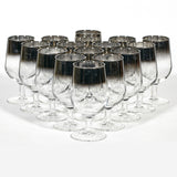 1960s Silver Fade French Glass Stems, Set of 16