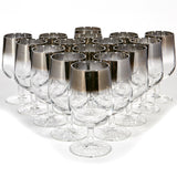 1960s Silver Fade French Glass Stems, Set of 16