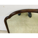 Art Deco Walnut Wall Mirror With Floral Accent
