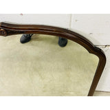 Art Deco Walnut Wall Mirror With Floral Accent