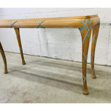 Casa Stradivari Hand Carved Banded Sheaths of Wheat Console Table