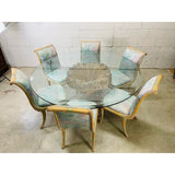 Casa Stradivari Hand Carved Banded Sheaths of Wheat Dining Set