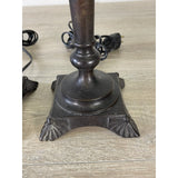 Metal Table Lamps With a Swag Design, Pair