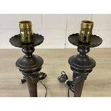 Metal Table Lamps With a Swag Design, Pair