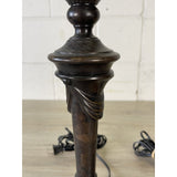 Metal Table Lamps With a Swag Design, Pair
