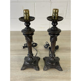 Metal Table Lamps With a Swag Design, Pair