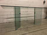 Vintage Glass Dining Table and Zig Zag Dining Chairs, Set of 5