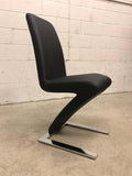Vintage Glass Dining Table and Zig Zag Dining Chairs, Set of 5