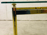 Vintage Rectangular Brass and Glass Top Side Table