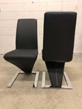 Vintage Glass Dining Table and Zig Zag Dining Chairs, Set of 5