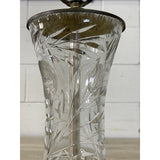Vintage 1950s Floral Glass Table Lamps, Pair