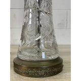 Vintage 1950s Floral Glass Table Lamps, Pair