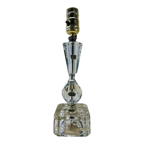 Vintage 1950s Lead Glass Crystal Table Lamp