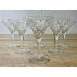 Vintage 1950s Martini Stems With Grape Design, Set of 6
