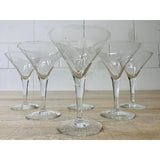 Vintage 1950s Martini Stems With Grape Design, Set of 6