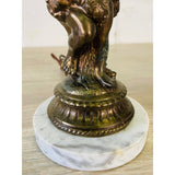 Vintage 1950s Metal Cherub Table Lamps, Pair