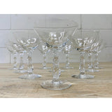 Vintage 1950s Mitre Cut Glass Coupes, Set of 10