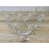 Vintage 1950s Mitre Cut Glass Coupes, Set of 10