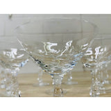 Vintage 1950s Mitre Cut Glass Coupes, Set of 10