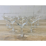 Vintage 1950s Mitre Cut Glass Coupes, Set of 10
