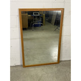 Vintage 1950s Oak Wood & Painted Wall Mirror